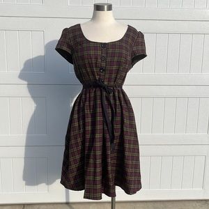 Evening tea plaid dress by Folter